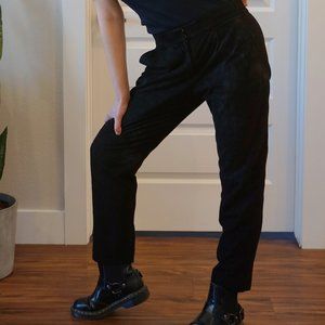 DKNY Goat Suede Black Leather Pants